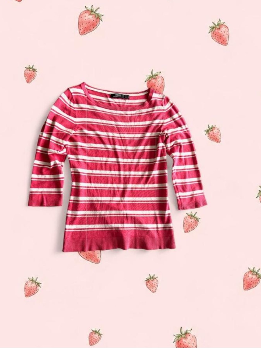 Mexx Pink & White Striped Knit Top